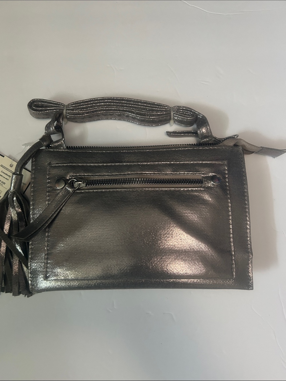 No Boundaries Metallic Silver Wristlet Clutch